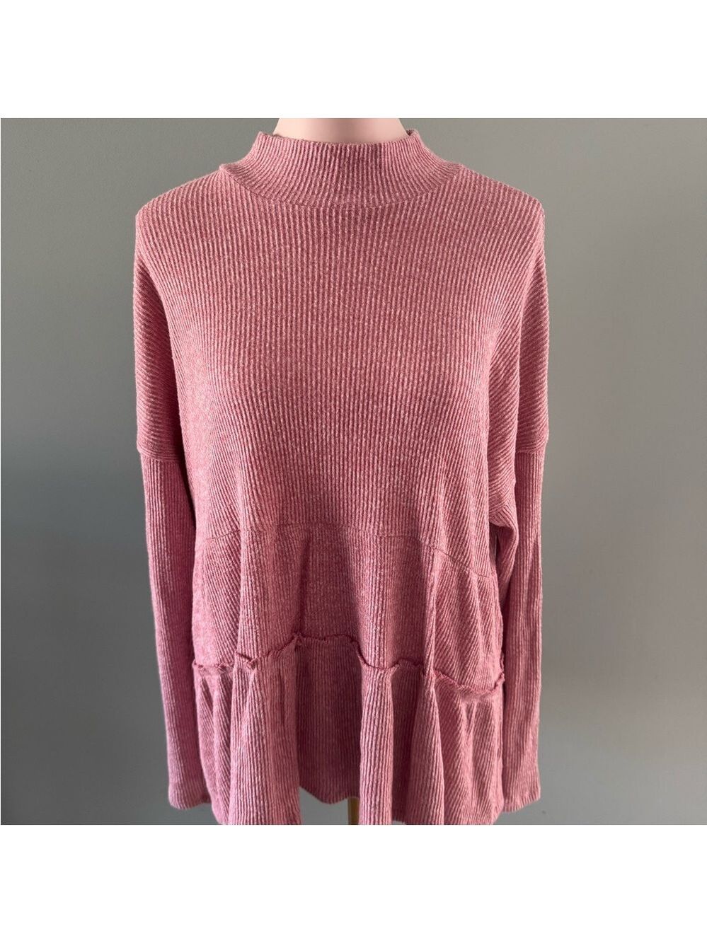 Maurices Pink Boxy Long Sleeve Tunic